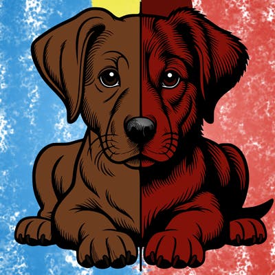 realistic dog split picture