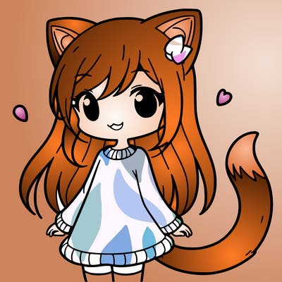 girl with cat ears and tail