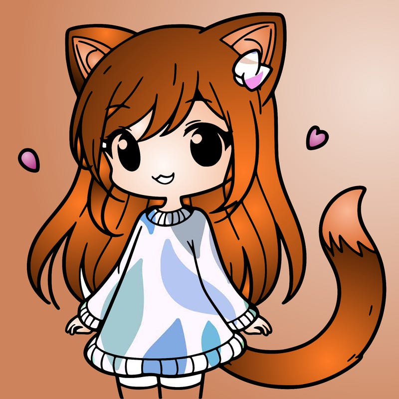 girl with cat ears and tail