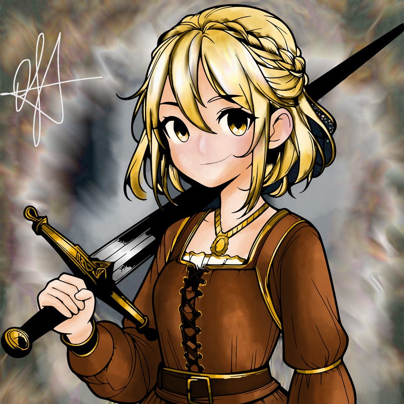 realistic girl with a sword