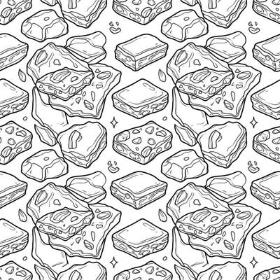 Dive into a world of delectable sweetness with this engaging toffee seamless pattern coloring page. Featuring an array of sugary treats, it promises endless hours of relaxing artistic enjoyment.