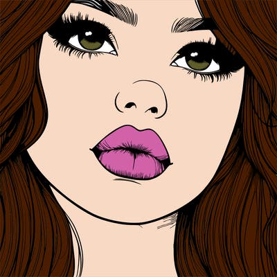 really realistic girl with lips