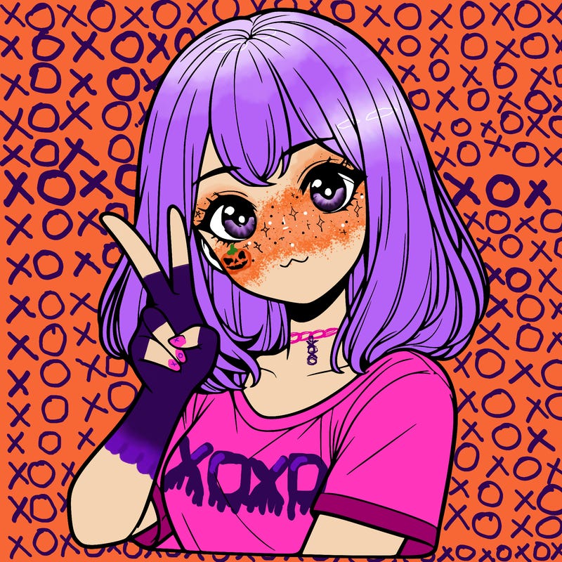 realistic girl doing a peace sign