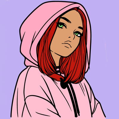 a realistic girl in a hoodie