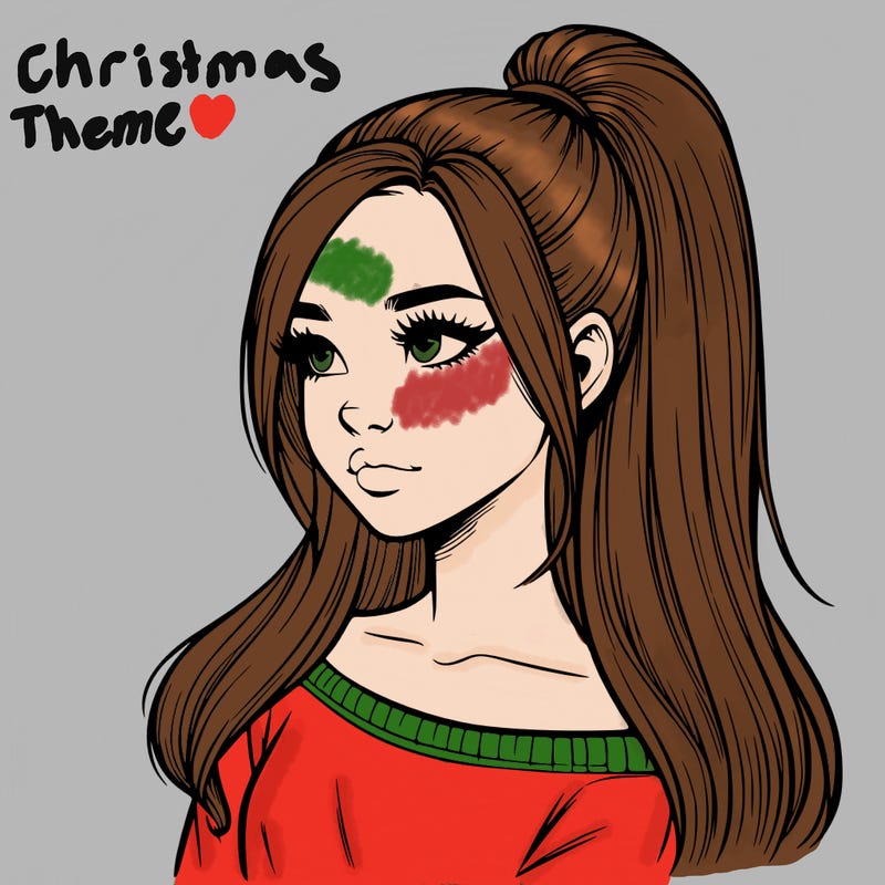 realistic girl with a high ponytail