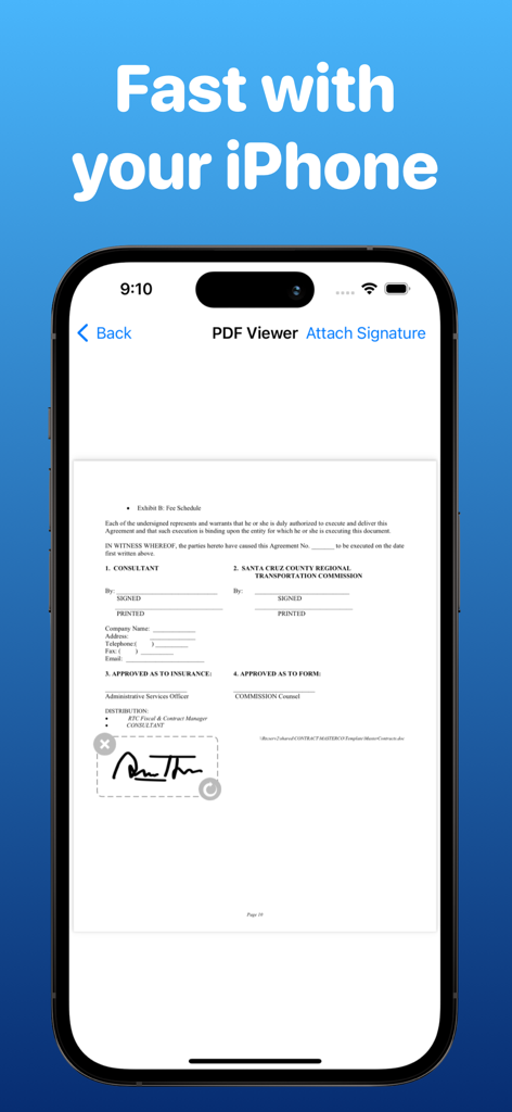 Signature Maker - eSign PDF - Digitale Signatur wird einem PDF-Dokument auf einem iPhone hinzugefügt
