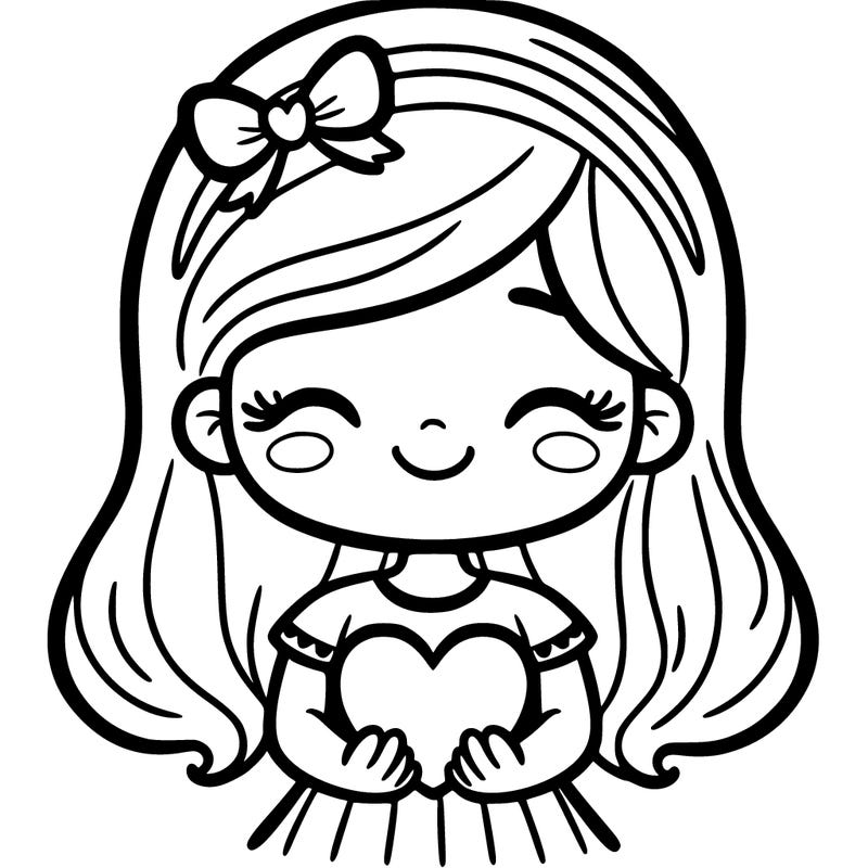 girl with heart in hands