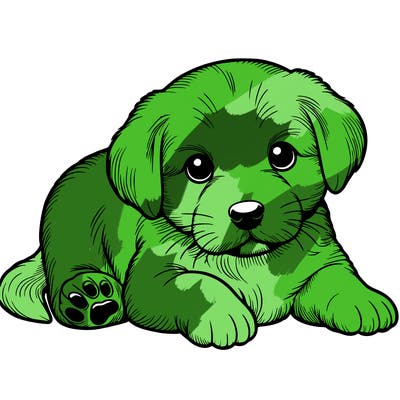 a cute realistic puppy