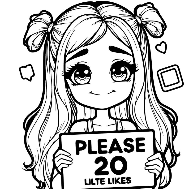 realistic girl holding a sign that says please 20 likes
