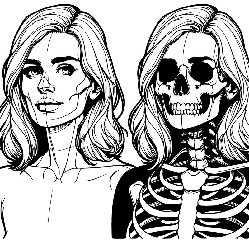 realistic skeleton woman
