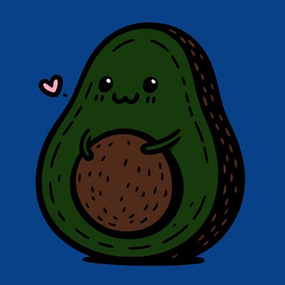 an avocado hugging an avocado
