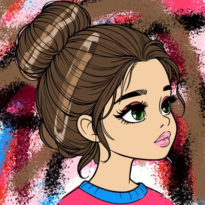 realistic girl with bun