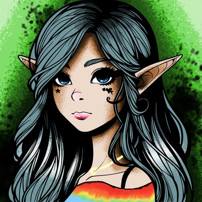 elf girl realistic dark fantasy