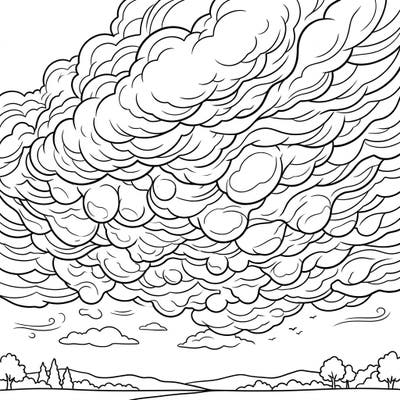 Immerse yourself in the captivating world of meteorology with this unique mammatus clouds coloring page, specially designed for seniors. Its clear, bold outlines and intricate cloud patterns promise a relaxing and stimulating creative experience.