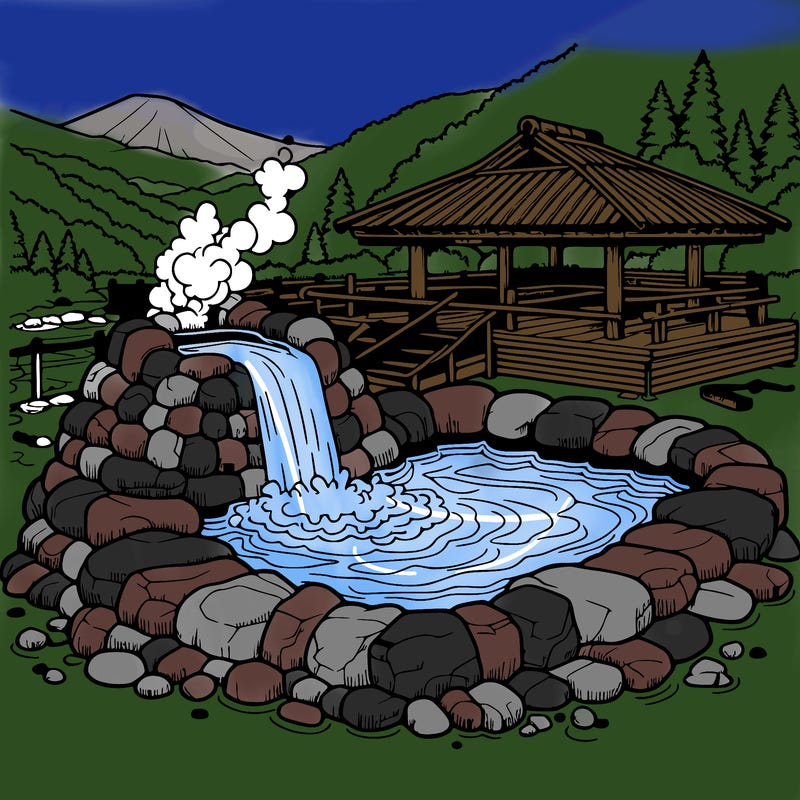 realistic hot spring