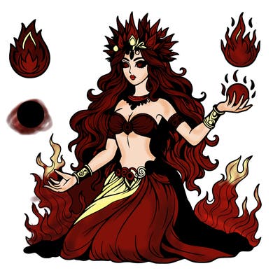 realistic fire goddess