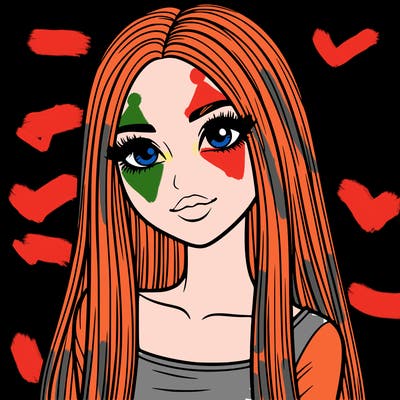 realistic girl with straight and long hair