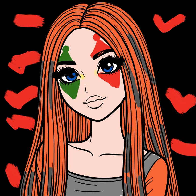 realistic girl with straight and long hair