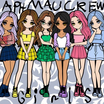 a group of girls realistic