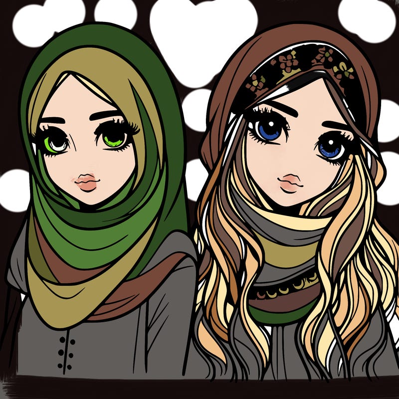 beautiful veiled girls