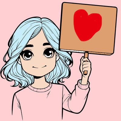 realistic girl holding up a sign