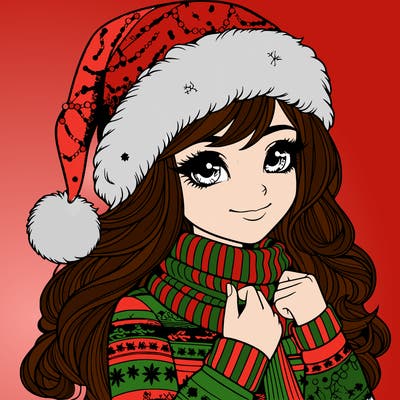 realistic christmas girl