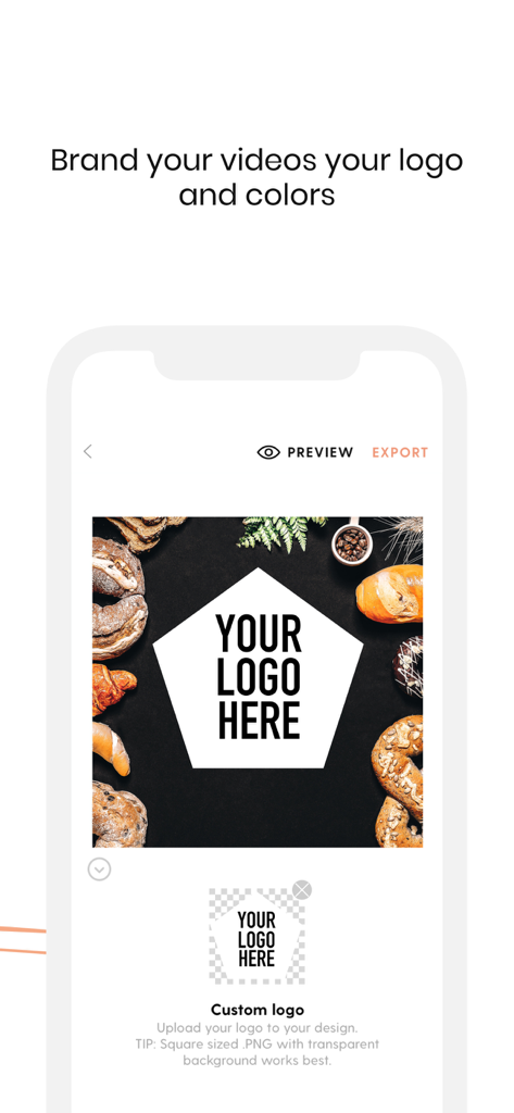 Story Swag - Quick Reels - カスタムロゴや色でソーシャルメディア動画のブランディングを行うStory Swagインターフェース