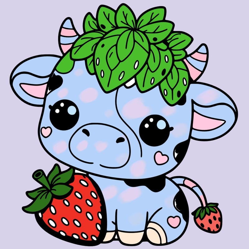 cute strawberry cow