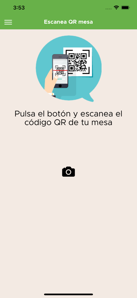 Dubliner's Alicante - Interfaz de la app Dubliner's Alicante mostrando la pantalla de escaneo de código QR para pedir en mesa.