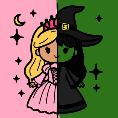 split princess and witch