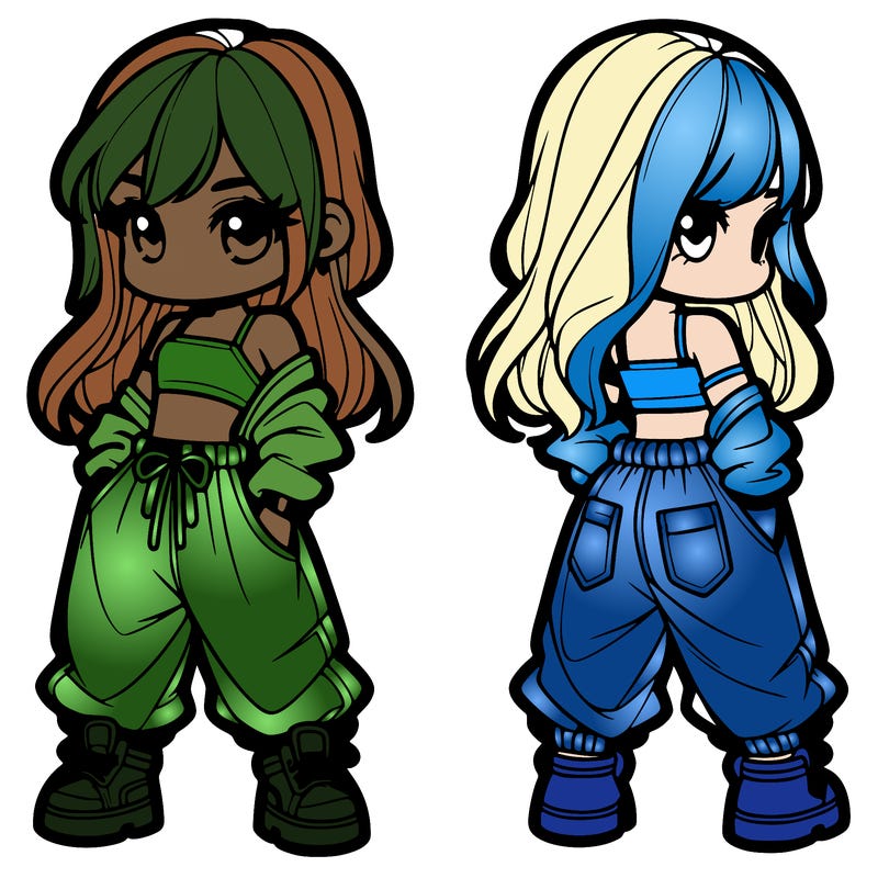 girl in crop top and baggy pants