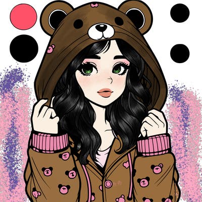 realistic girl in a animal pjs hoodie
