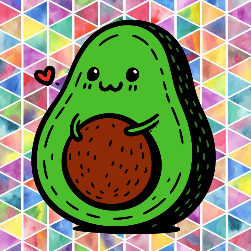 an avocado hugging an avocado