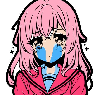 sad anime girl