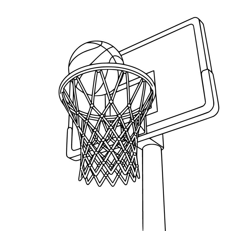 basketball going into net