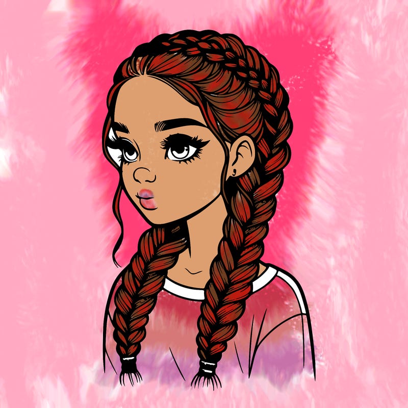 realistic girl with braids