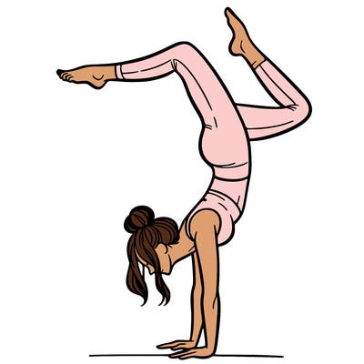 a woman doing a handstand