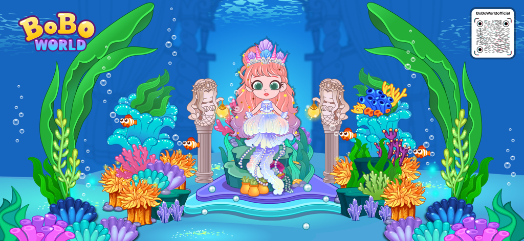 BoBo World: The Little Mermaid - BoBo World The Little Mermaidの海中宮殿にいる、クラゲのプリンセスキャラクター。