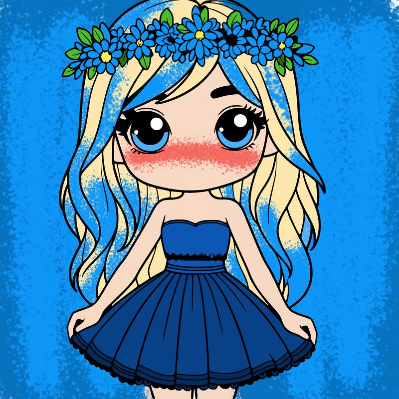 teen girl with a short dress and a flower crown