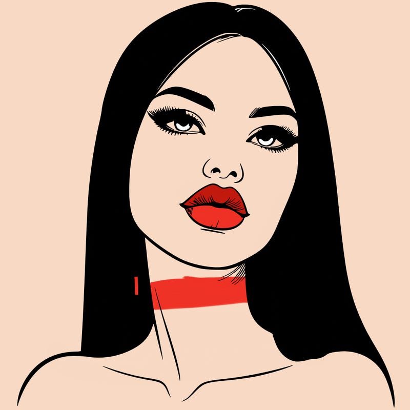 realistic woman with full lips