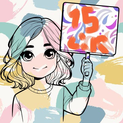 realistic girl holding up a sign