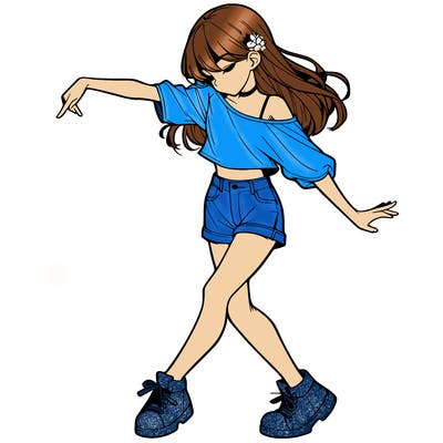 realistic girl danceing