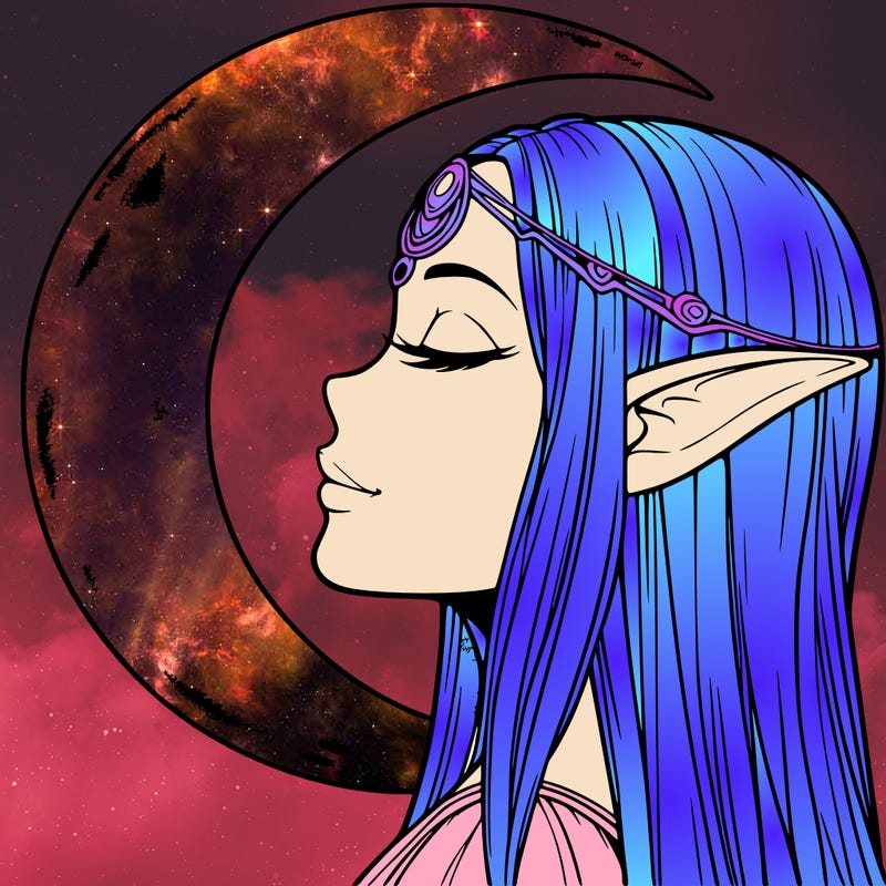 a realistic moon elf