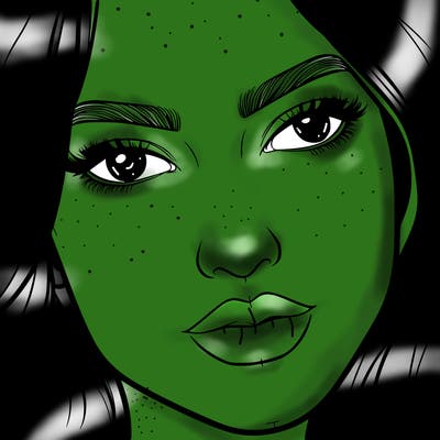 a realistic woman's face