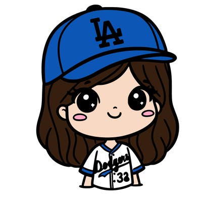 girl with dodgers jersey and hat