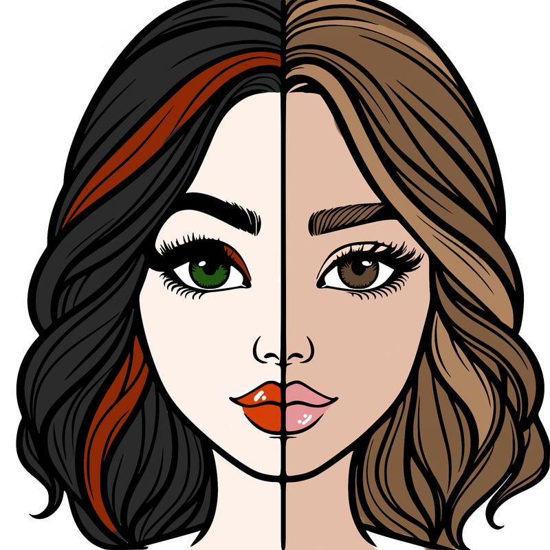 realistic girl split half