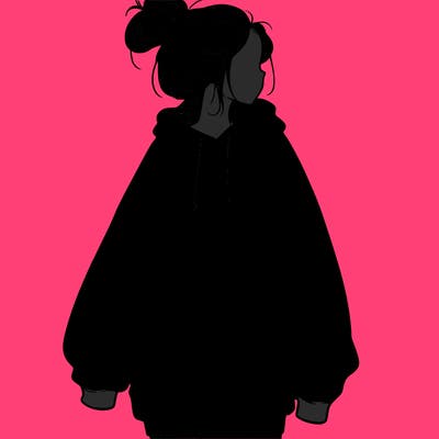 realistic girl with a oversized sweatshirt on and a bun