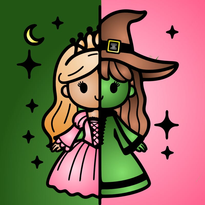 split princess and witch