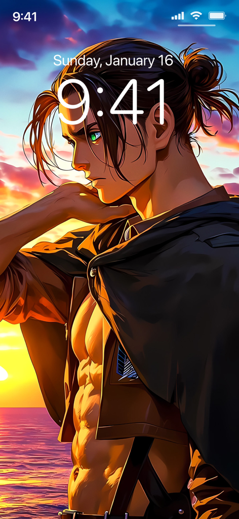 Anime Wallpapers 4K | HD - Attack on Titan Eren Yeager 4K anime wallpaper on iPhone lock screen