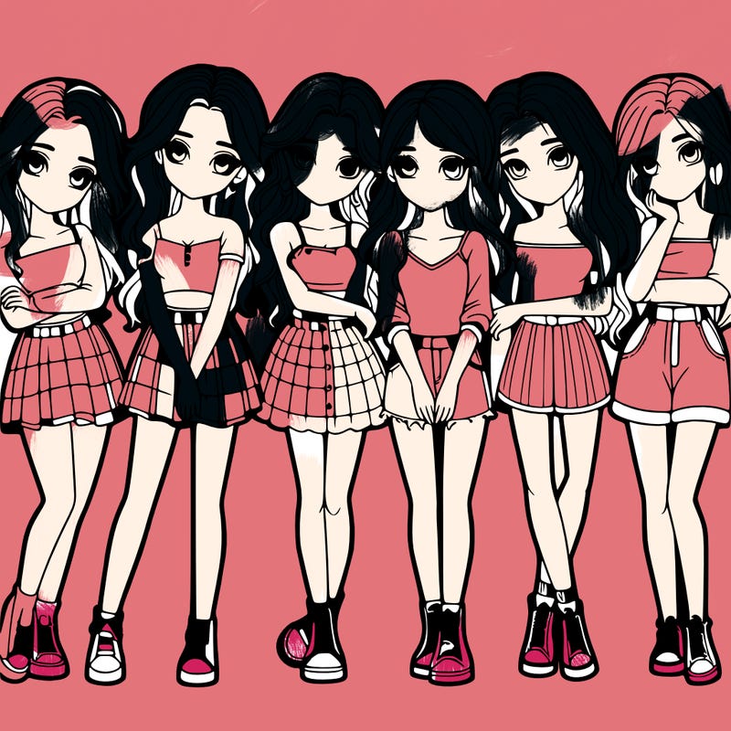 a group of girls realistic